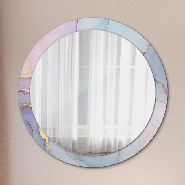 Huldar Round Glass Framed Wall Mounted Accent Mirror in Pink/Blue East Urban Home on Productcaster.