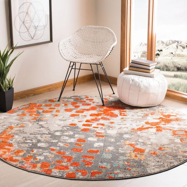 Adelita Abstract Grey Area Rug Williston Forge Rug Size: Round 121.9cm on Productcaster.