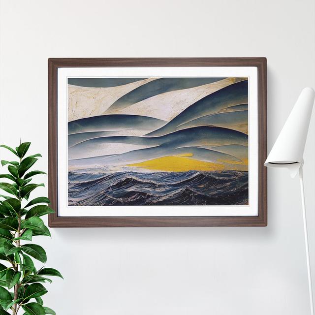 Dramatic Ocean Waves House of Hampton Frame Colour: Walnut Framed, Size: 34cm H x 46cm W x 2cm D on Productcaster.