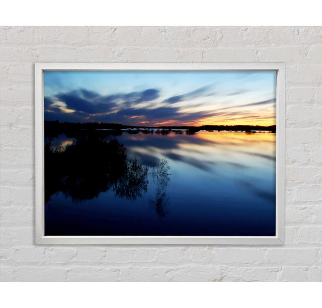 Ocean Sky Reflections Framed Print House of Hampton Format: White Framed Canvas, Size: 84.1cm H x 118.9cm W x 3.3cm D on Productcaster.