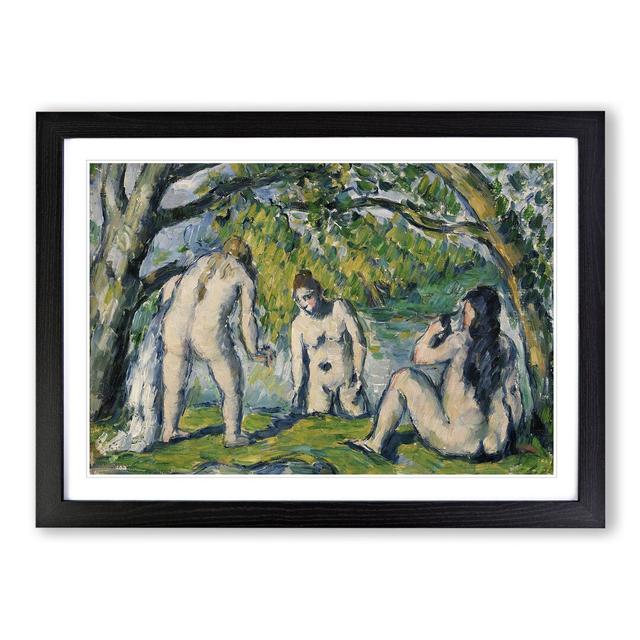 Three Bathers by Paul Cezanne - Picture Frame Painting East Urban Home Size: 48cm H x 65cm W x 2cm D, Frame Option: Black on Productcaster.