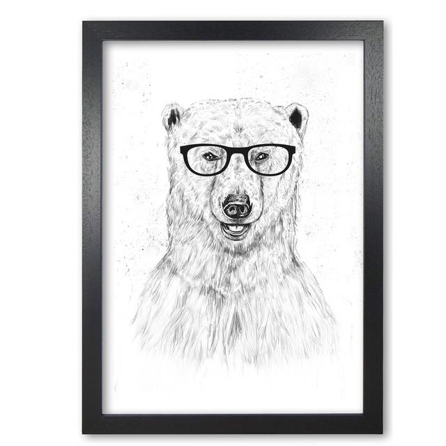 Geeky Bear by Mercedes Lopes Charro - Print East Urban Home Frame Options: Black Grain, Size: 29.7 cm H x 21 cm W x 5 cm D on Productcaster.