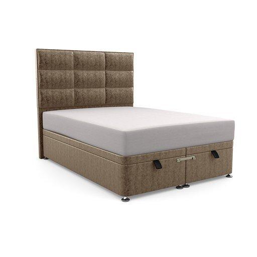 Premium Broughton Upholstered Ottoman Bed Brayden Studio Upholstery Material: Crushed Velvet, Upholstery Colour: Truffle, Size: Small Double (4') on Productcaster.