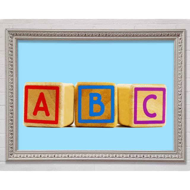 Three Alphabet Blocks Framed Print Bright Star Colour: Baby Blue, Size: 84.1cm H x 118.9cm W x 3cm D on Productcaster.