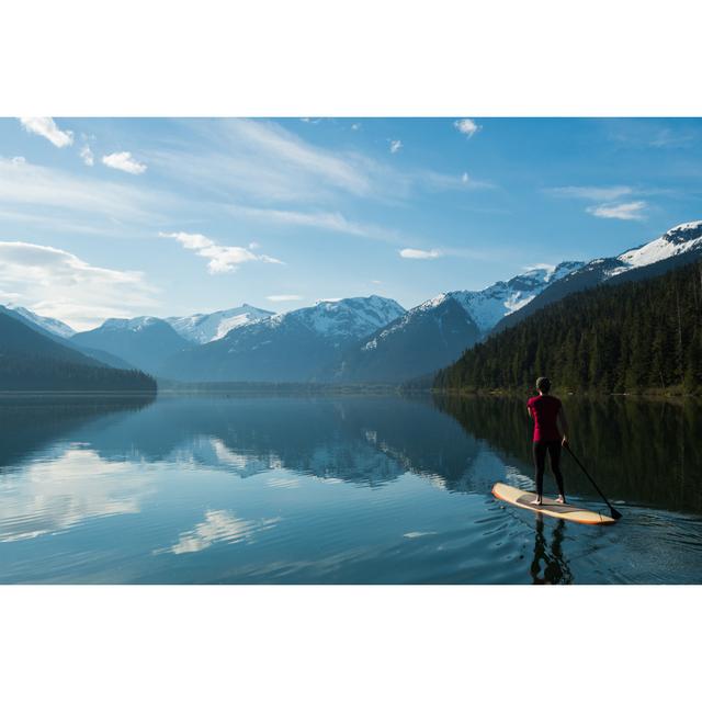 Woman Paddling On A Stunning Mountain Lake by StockstudioX - Wrapped Canvas Print Wall Art Production Network Size: 30cm H x 46cm W x 3.8cm D on Productcaster.