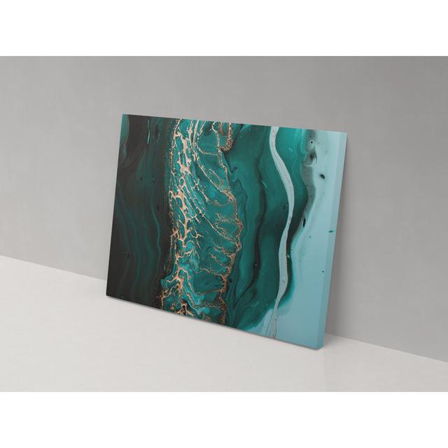 Forest Marble - Wrapped Canvas Painting Metro Lane Size: 36cm H x 52cm W x 4cm D on Productcaster.