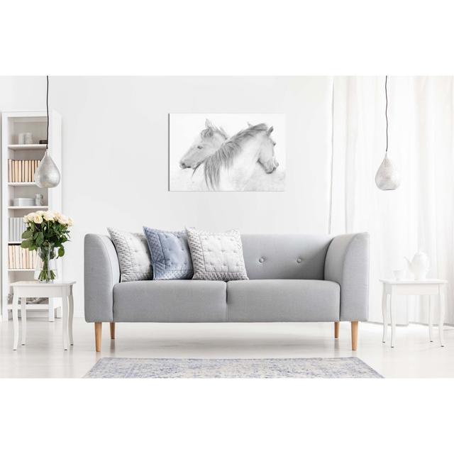 Panther Print Fine Art Prints White Horses Embracing Artistic Framed Canvas Print, Pictures For Home Walls, Bedroom, Living Room & Bathroom Decor 61X4 on Productcaster.