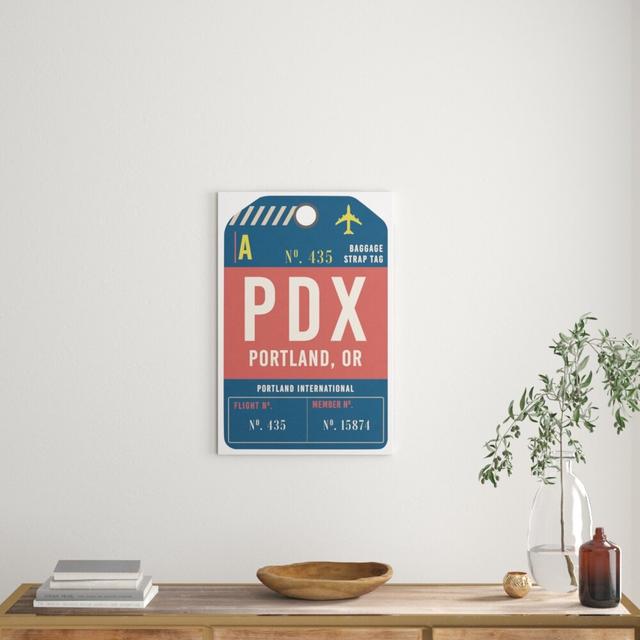 Portland Luggage Tag by Oliver Gal - Typography Print East Urban Home Format: Wrapped Canvas, Size: 91cm H x 61cm W x 4cm D on Productcaster.