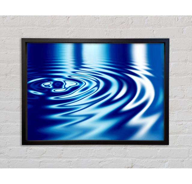 Liquid Blue Ripples - Single Picture Frame Art Prints on Canvas Bright Star Size: 100cm H x 141.4cm W x 3.3cm D on Productcaster.