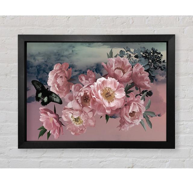 Cloudy Butterfly Flowers - Single Picture Frame Art Prints Bright Star Size: 59.7cm H x 84.1cm W on Productcaster.