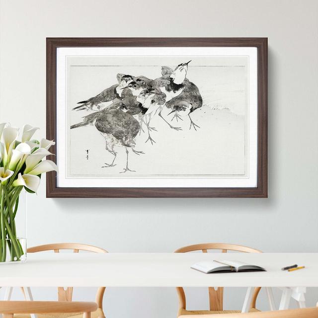 Ringes Plover Birds by Watanabe Seitei - Picture Frame Painting Print East Urban Home Frame Option: Walnut, Size: 60cm H x 91cm W x 2cm D on Productcaster.