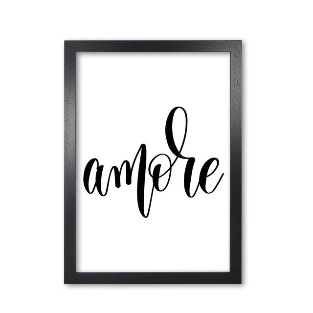 'Amore' Textual Art East Urban Home Format: Black Grain Frame, Size: 85 cm H x 60 cm W x 5 cm D on Productcaster.