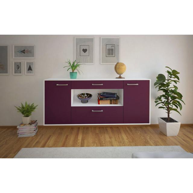 Nataliyah sideboard; Flying/Metal handles; Dimensions: 180cm x 79cm x 35cm Ebern Designs Colour: Purple/White on Productcaster.