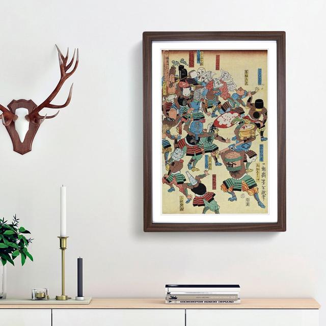 A Riot of Samurai by Tsukioka Yoshitoshi - Picture Frame Painting Print on MDF East Urban Home Size: 36cm H x 27cm W x 2cm D, Frame Option: Walnut Fra on Productcaster.