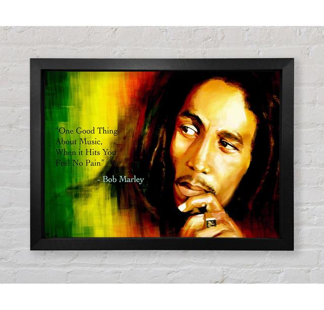 Music Quote Bob Marley Feel No Pain - Single Picture Frame Art Prints Bright Star Size: 59.7cm H x 84.1cm W x 3.4cm D on Productcaster.