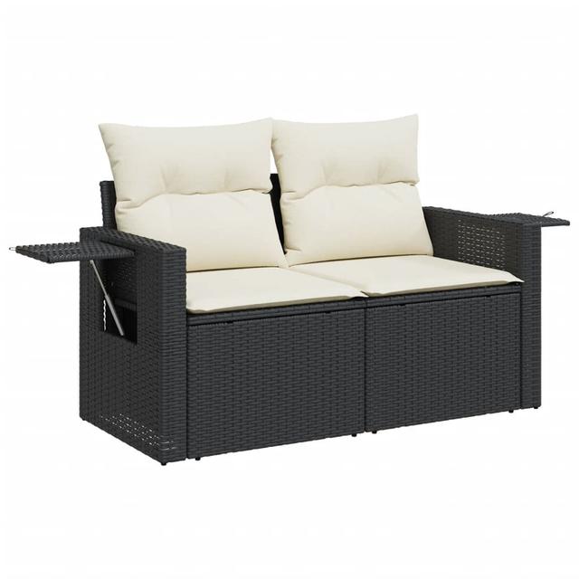 Gartensofa 62 cm DEvidaxl Rahmenfarbe: Schwarz, Farbe des Kissens: Beige on Productcaster.