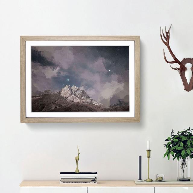 Stars Above the Himalayas - Picture Frame Graphic Art Print East Urban Home Frame Option: Oak Framed, Size: 62cm H x 87cm W x 2cm D on Productcaster.