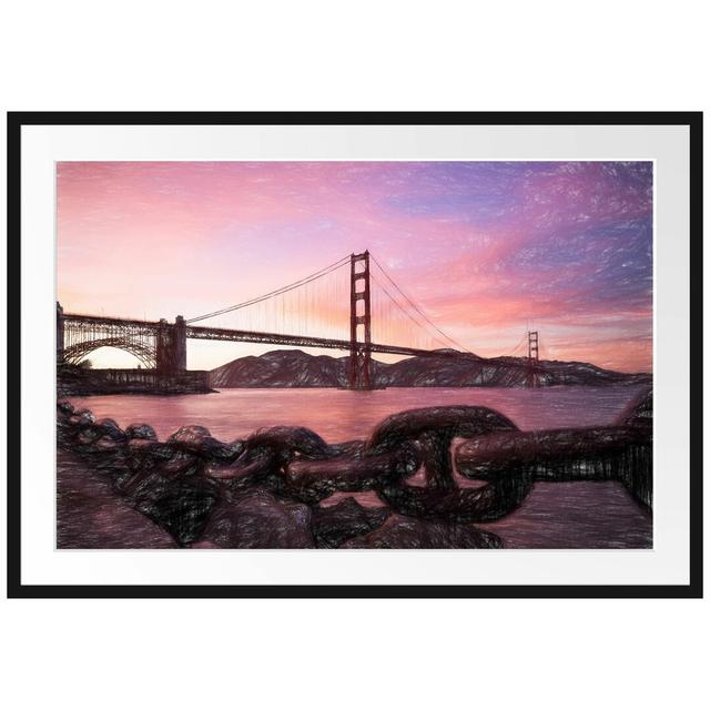 Gerahmtes Poster Golden Gate Bridge East Urban Home Größe: 70 cm H x 100 cm B on Productcaster.