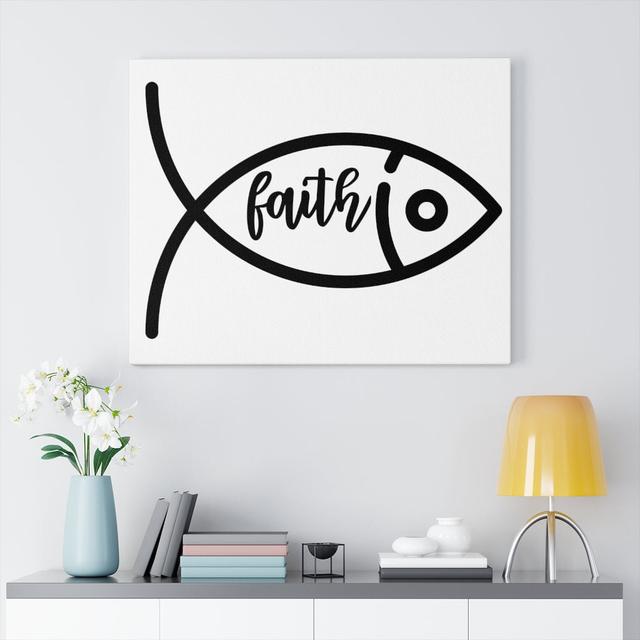 Faith Fish - Wrapped Canvas Print Blue Elephant Size: 30cm H x 41cm W on Productcaster.