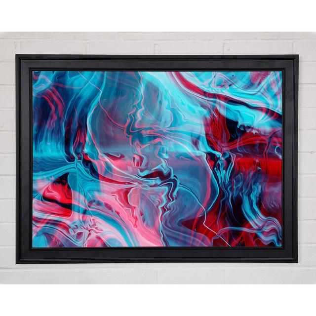 Red And Blue Waves Of Colours Framed Print Ivy Bronx Size: 84.1cm H x 118.9cm W x 1.5cm D on Productcaster.