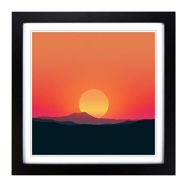 Sunset Minimalism - Single Picture Frame Art Prints on Wood Alpen Home Format: Black on Productcaster.