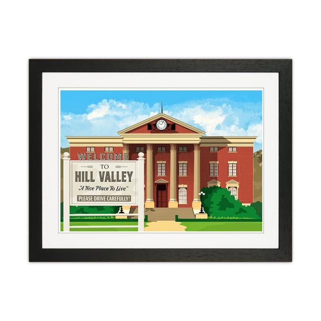 Hill Valley 1955 Revised by Richard O'Neill - Graphic Art Corrigan Studio Format: Black Framed, Size: 33.5cm H x 43.5cm W x 3cm D on Productcaster.