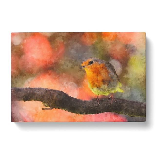 Robin Bird Vol.3 - Wrapped Canvas Painting East Urban Home Size: 35cm H x 50cm W x 3cm D on Productcaster.