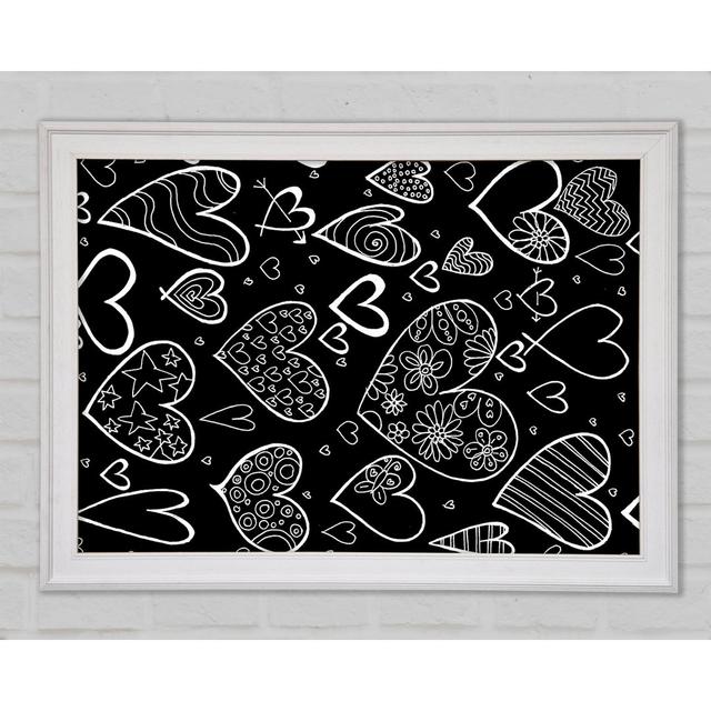 Hearts White - Print The Seasonal Aisle Size: 29.7cm H x 42cm W x 1.5cm D on Productcaster.