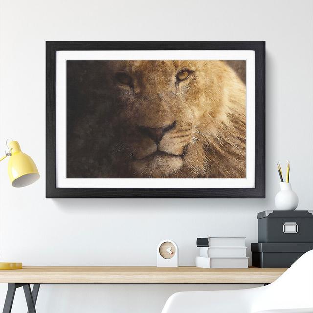 Lion Vol.3 - Picture Frame Graphic Art East Urban Home Frame Option: Black Framed, Size: 48cm H x 65cm W x 2cm D on Productcaster.