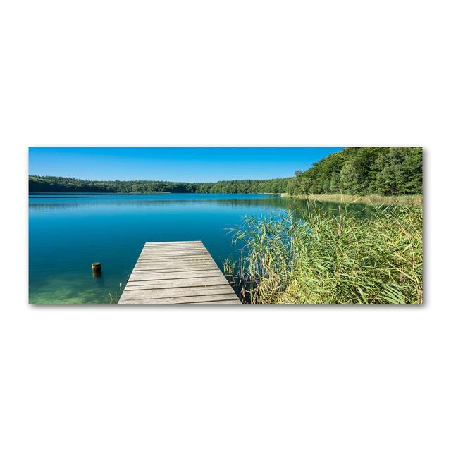 Leinwanddruck - Wandkunst - Drucke auf Leinwand - 125X50 Bildmotiv: Pier am See Haus am Meer on Productcaster.