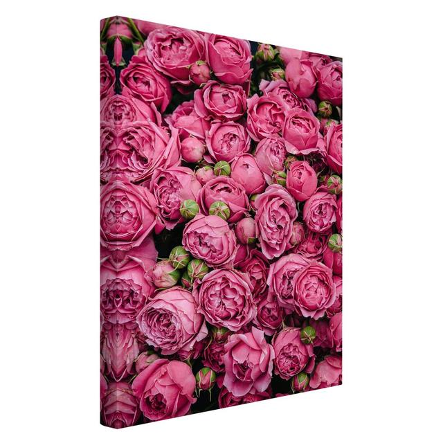 Pink Peonies - Wrapped Canvas Art Prints Canora Grey Size: 90cm H x 60cm W on Productcaster.