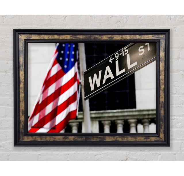 Wall Street Flag - Single Picture Frame Art Prints Bright Star Size: 59.7cm H x 84.1cm W x 8cm D on Productcaster.