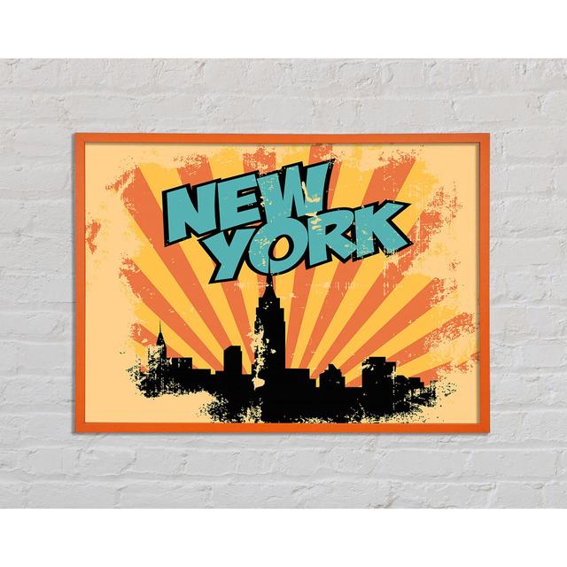 New York Son Beams Framed Print Latitude Run Format: Purple Framed Paper, Size: 29.7cm H x 42cm W x 2cm D on Productcaster.