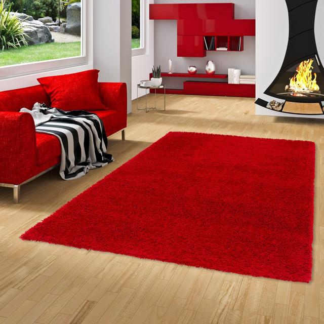 Cenie Machine Woven Red Rug Ebern Designs Rug Size: Rectangular 160 x 230cm on Productcaster.