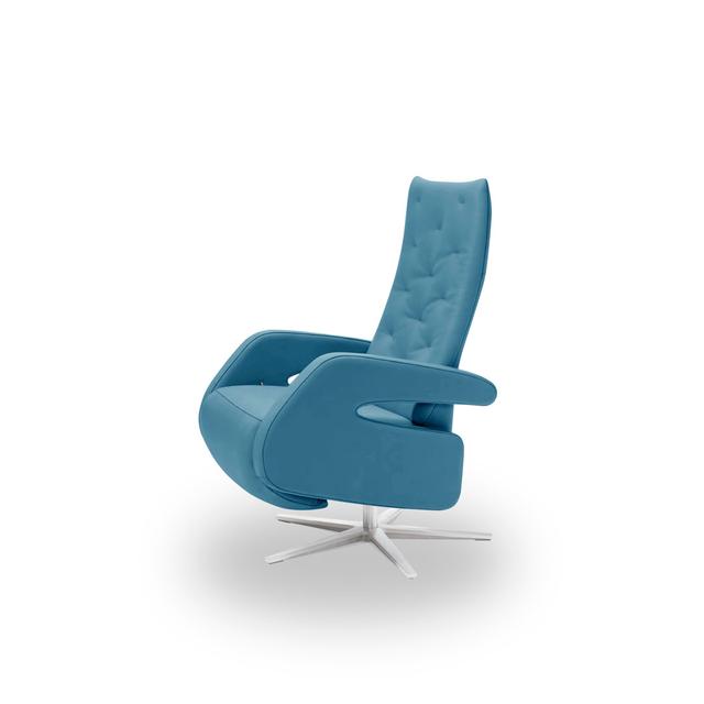 Eneida Upholstered Swivel Recliner Metro Lane Upholstery Colour: Turquoise-Blue on Productcaster.