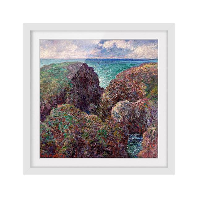 Rocks at Port-Goulphar by Claude Monet - Picture Frame Graphic Art Print on Paper East Urban Home Frame Option: Matt white, Size: 70cm H x 70cm W x 0. on Productcaster.