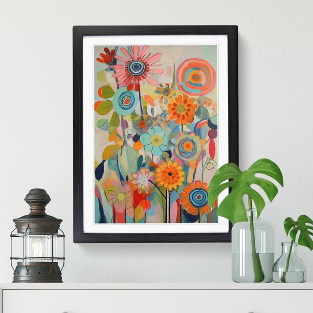 Contemporary Orphism Flowers Vol.6 - Single Picture Frame Graphic Art Marlow Home Co. Format: Oak Framed, Size: 46cm H x 34cm W on Productcaster.