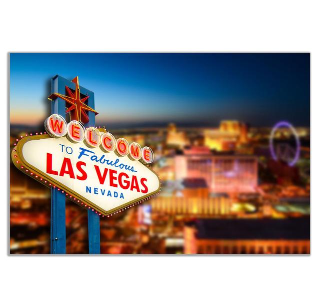 Welcome To Las Vegas Sign Canvas Wall Art Picture Print Panther Print Size: 20cm H x 31cm W on Productcaster.