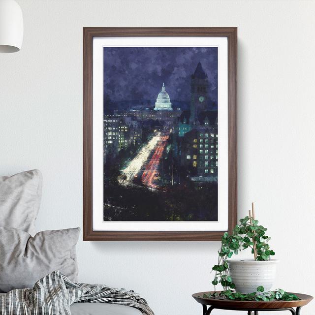 Pennsylvania Avenue in Washington - Picture Frame Graphic Art East Urban Home Size: 48cm H x 36cm W x 2cm D, Frame Option: Walnut Framed on Productcaster.