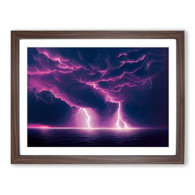 King Thunderstorm - Picture Frame Graphic Art 17 Stories Frame Colour: Walnut, Size: 46cm H x 64cm W x 2cm D on Productcaster.