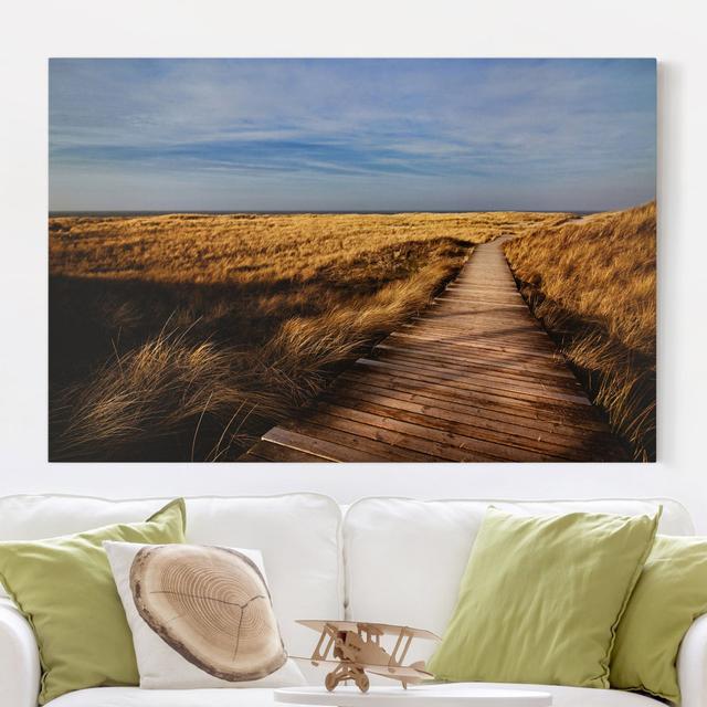 Dune Path on Sylt - Wrapped Canvas Photograph August Grove Size: 80cm H x 120cm W on Productcaster.