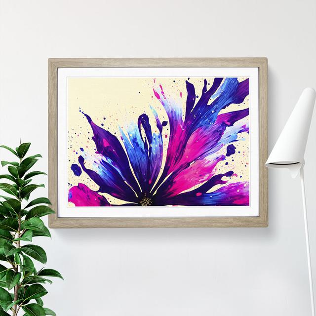 Flower Splash Vol.8 Abstract - Single Picture Frame Painting ClassicLiving Frame Colour: Oak, Size: 34cm H x 46cm W x 2cm D on Productcaster.