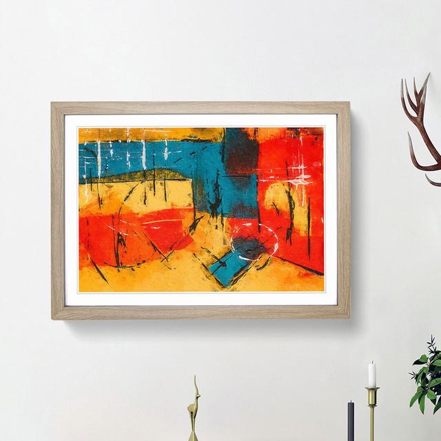 Abstract Vol.389 by S.Johnson - Picture Frame Painting Print East Urban Home Frame Option: Oak Framed, Size: 62cm H x 87cm W x 2cm D on Productcaster.