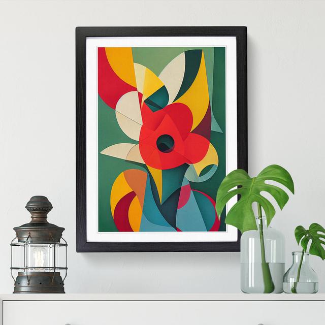 Anistin Floral Cubism Flowers - Picture Frame Graphic Art ClassicLiving Size: 46cm H x 34cm W, Frame Option: Oak on Productcaster.