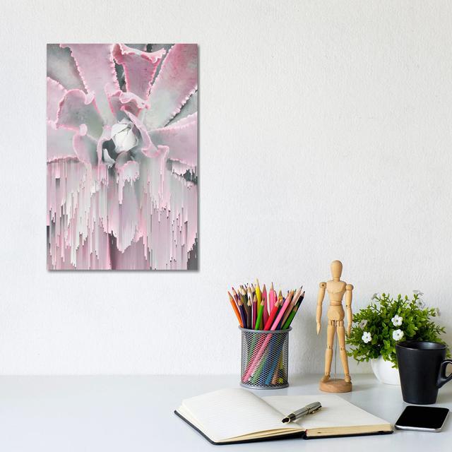 Glitched Succulent I by Emanuela Carratoni - Wrapped Canvas Painting World Menagerie Size: 30.48cm H x 20.32cm W x 1.905cm D on Productcaster.