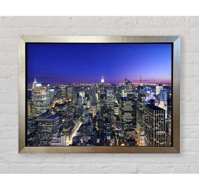 City At Night And Lights - Single Picture Frame Art Prints Ebern Designs Size: 59.7cm H x 84.1cm W on Productcaster.