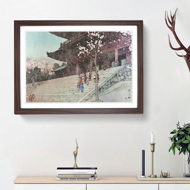 Chion-In Temple Gate by Hiroshi Yoshida - Picture Frame Painting Print East Urban Home Frame Option: Walnut Framed, Size: 36cm H x 48cm W x 2cm D on Productcaster.