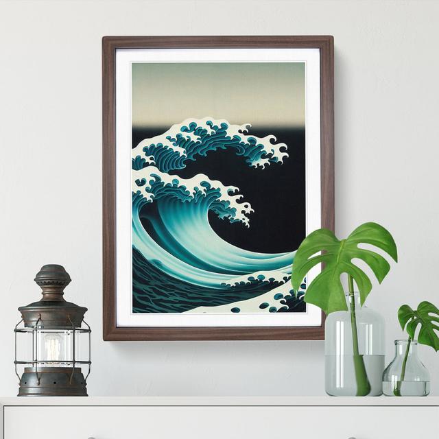 Crashing Japanese Wave - Single Picture Frame Print ClassicLiving Frame Colour: Walnut, Size: 46cm H x 34cm W x 2cm D on Productcaster.