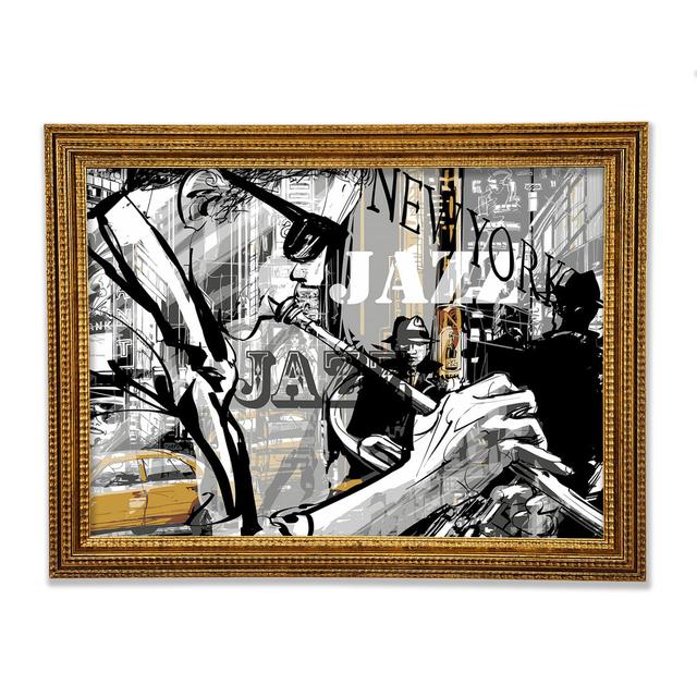 Jazz In NYC - Print Williston Forge Size: 42cm H x 59.7cm W x 3cm D, Format: Gold Framed Paper on Productcaster.