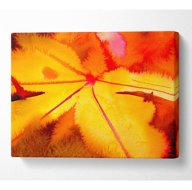 Orange Winter Leaf - Print ClassicLiving Größe: 81 cm H x 121,9 cm B x 10 cm T on Productcaster.